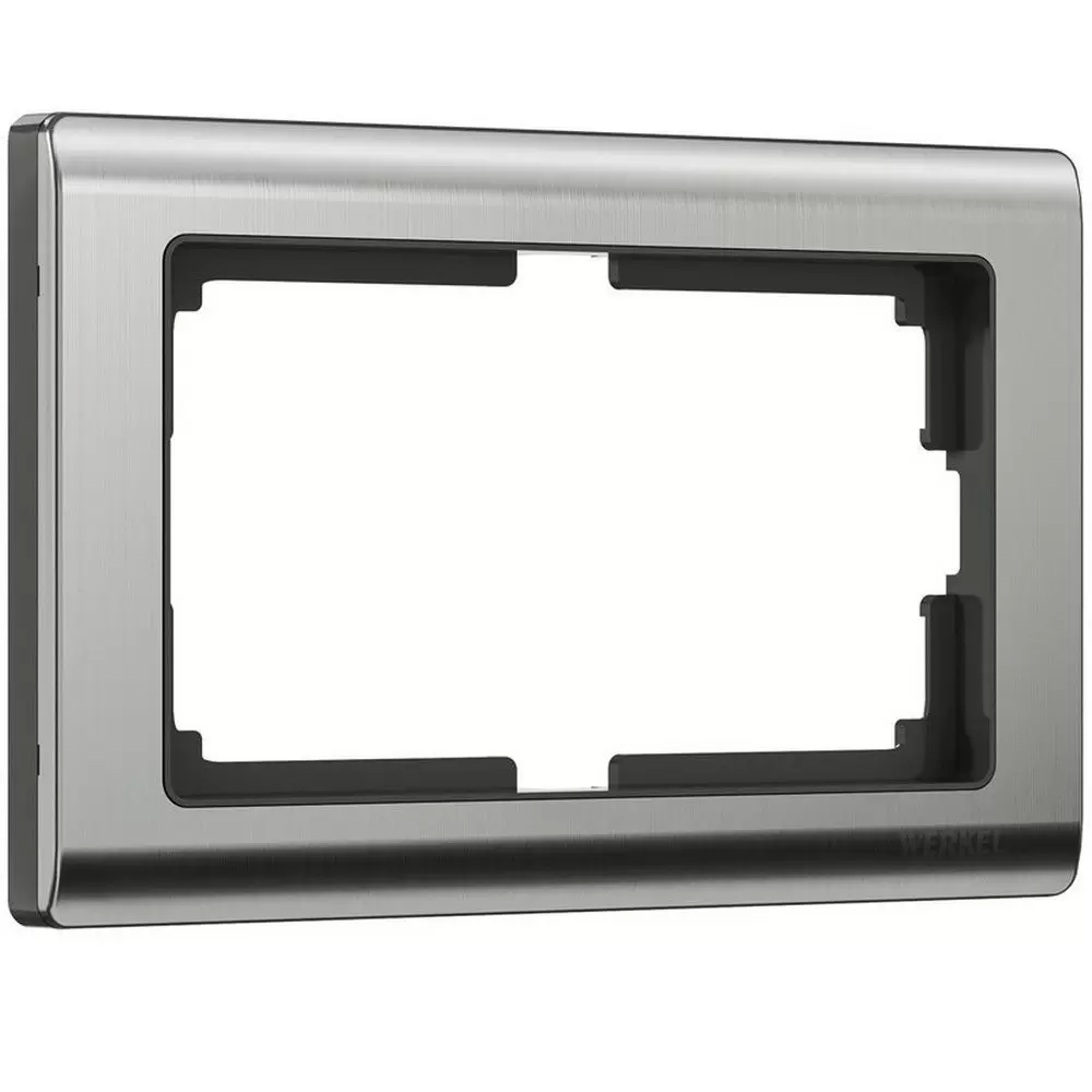 Рамка Werkel Metallic для двойной розетки (глянцевый никель) WL02-Frame-01-DBL