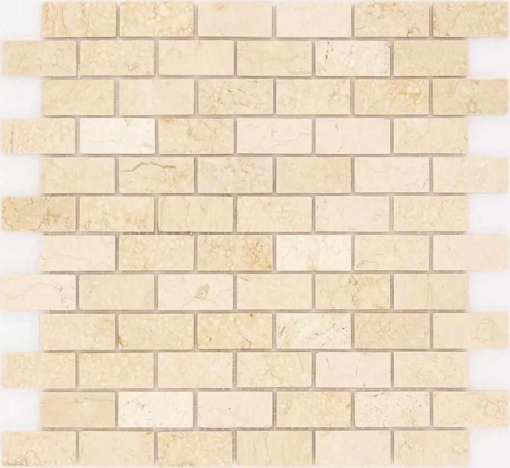 Мозаика Caramelle Mosaic Pietrine Botticino POL 23x48x4
