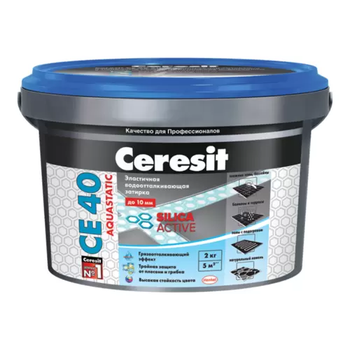 Затирка цементная Ceresit CE 40 Aquastatic эластичная №64 мята 2 кг