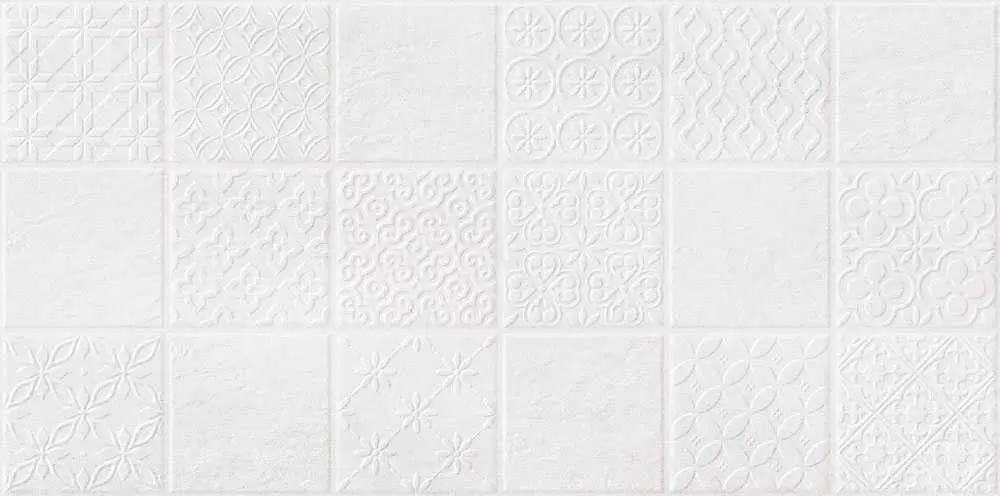 Плитка настенная Alma Ceramica Birma Белая Рельефная
