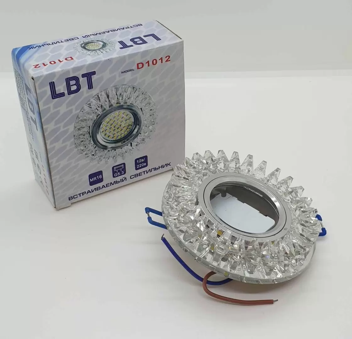 Светильник LBT встраиваемый D1012 прозрачный хром