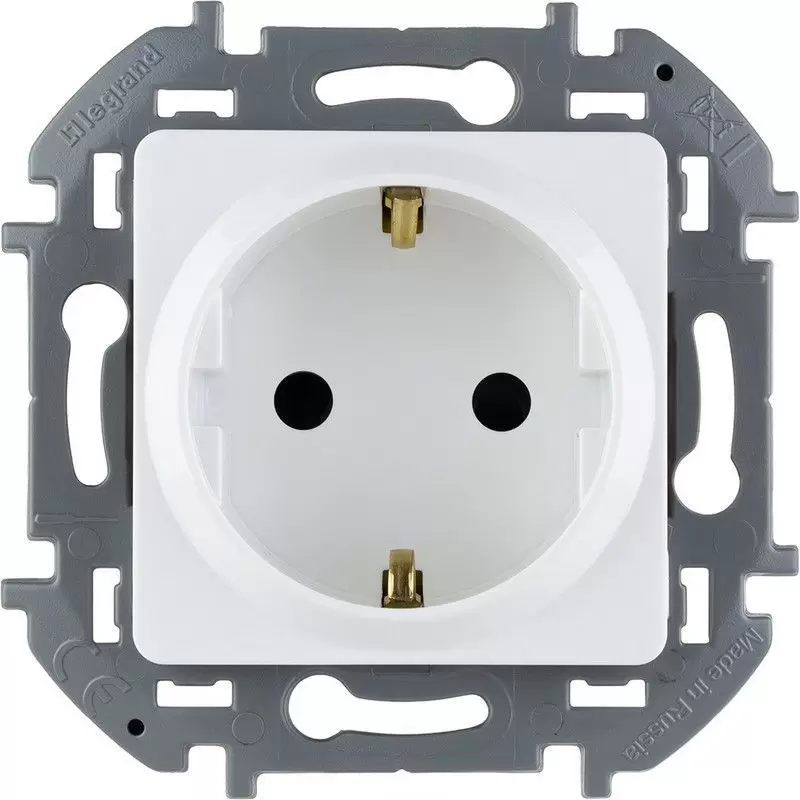 Розетка Legrand INSPIRIA Белый с заземлением со шторками 16 А 250 В 673730