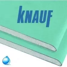 Гипсокартон влагостойкий Knauf ГКЛВ 1200x2500x12,5 мм