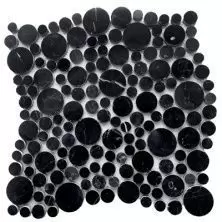 Мозаика LeeDo Caramelle - Pietrine Nero oriente bolli полированная 27,8x27,8 (круглые чипы) (Nero oriente bolli)