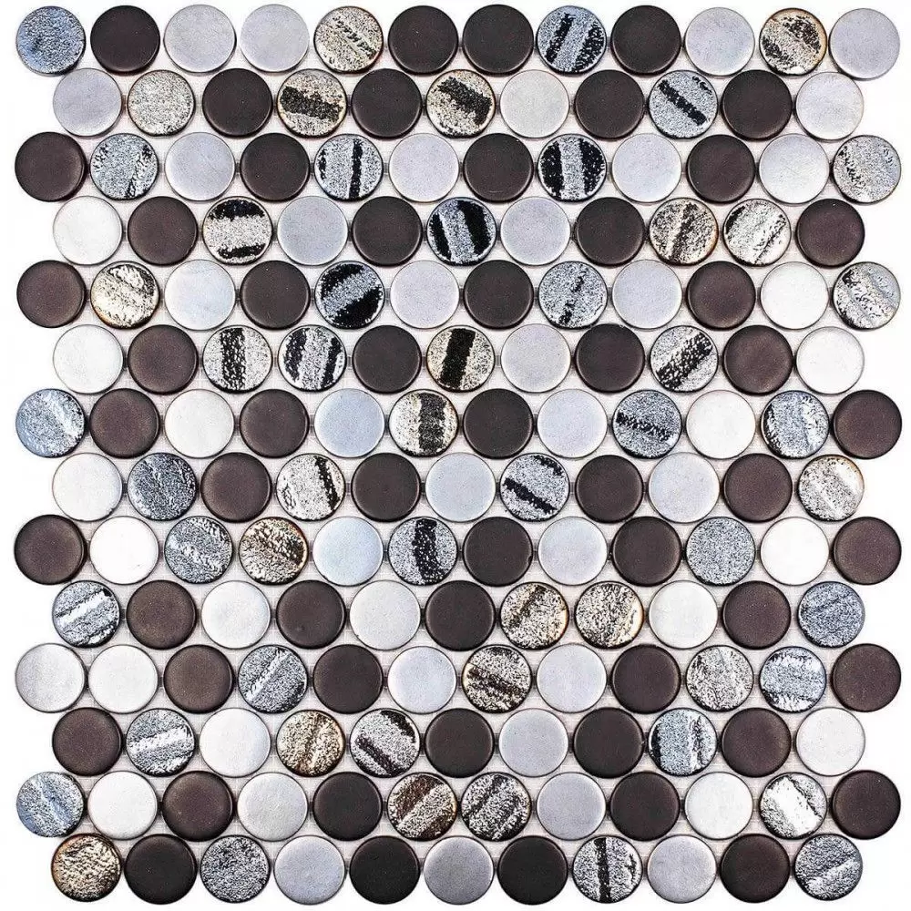 Мозаика Vidrepur Circle Aqua Black Mix