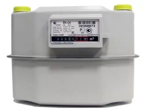 Бытовой диафрагменный счётчик газа Elster BK G6T 250 mm
