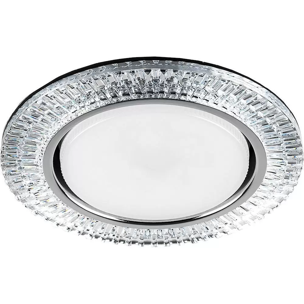 Светильник встраиваемый Feron CD4033 с белой LED подсветкой GX53 прозрачный хром