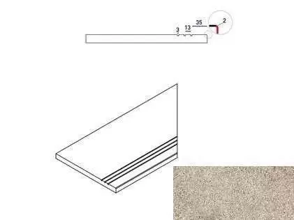Декор керамогранит Italon Everstone X2 Дезерт Бортик 30x60 Грип Правый