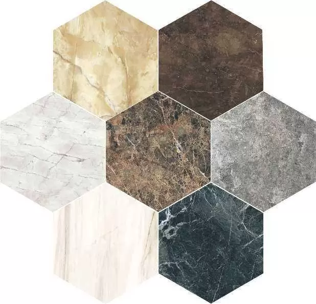 Плитка напольная Unica Marmo Mix Color Esagono