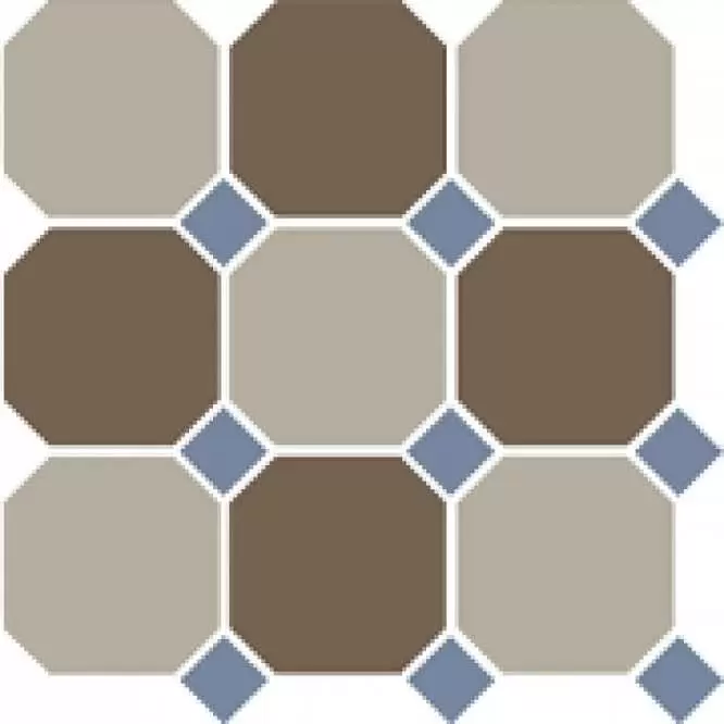 Керамогранит Top Cer Octagon 4401+29 Oct11-A Beige 01 Coffe Brown 29 OctagonBlue Cobalt 11 Dots