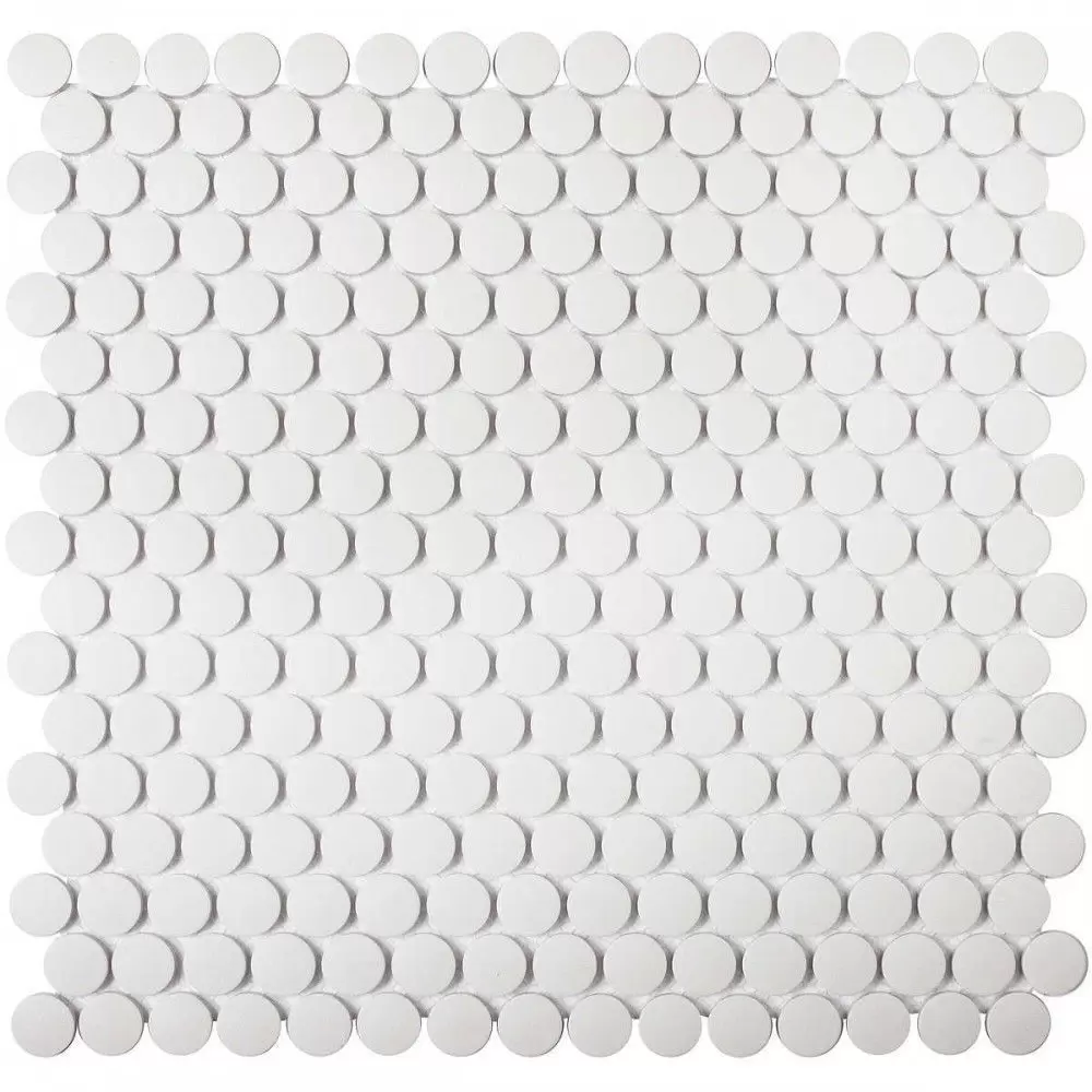 Мозаика Starmosaic Керамическая Penny Round White Antislip