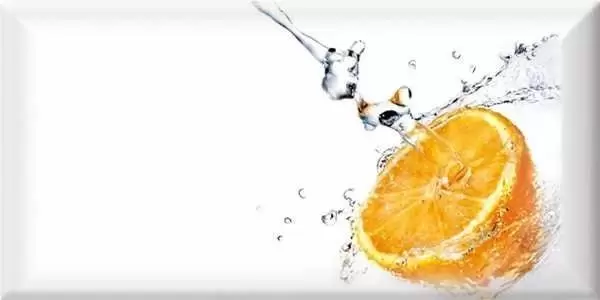 Декор настенный Absolut Keramika Monocolor 10х20 Biselado Decor Fresh Orange