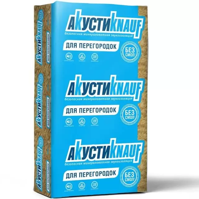 Тепло- звукоизоляция Knauf АкустиКнауф Плита 1230x610x50 мм
