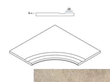 Декор керамогранит Italon Everstone X2 Дезерт Бортик 60x60 С Выемыемкой Закругленный Натуральный