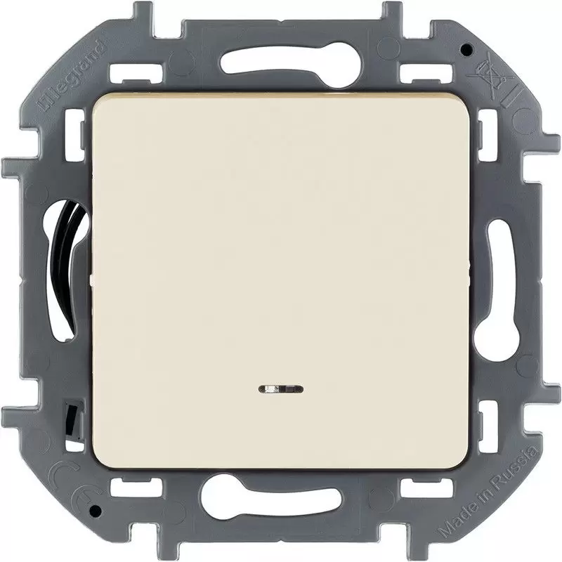 Выключатель Legrand INSPIRIA Слоновая кость одноклавишный с подсветкой/индикацией 10 AX 250 В 673611