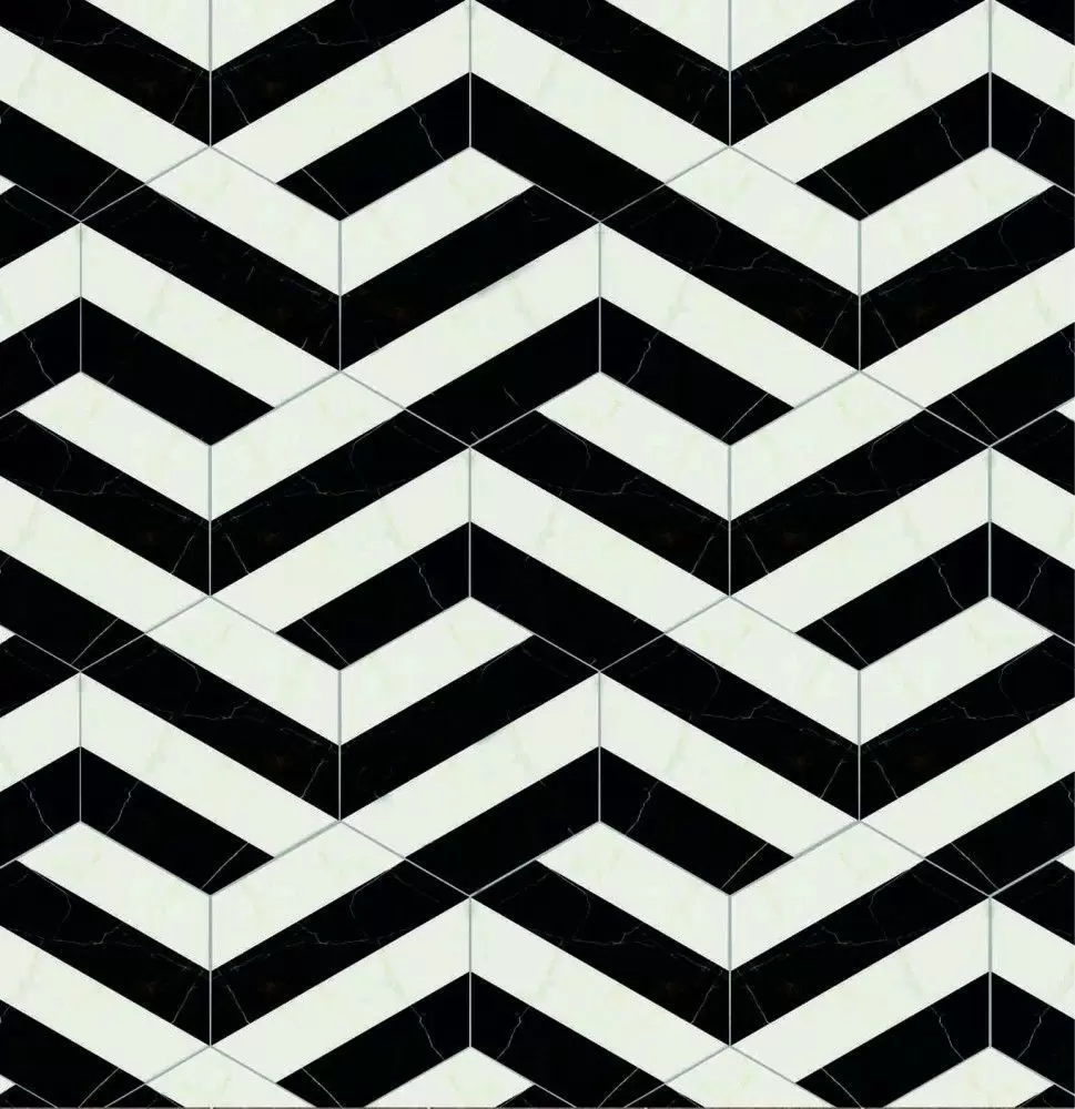 Мозаика Jet Mosaic By Estima Marble Hex Cut HCD-M