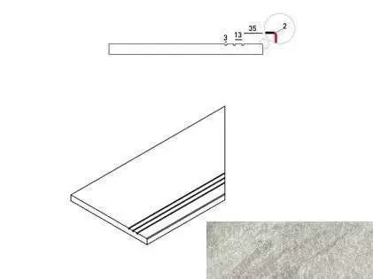 Декор керамогранит Italon Climb X2 Рок Бортик 30x60 Грип Правый