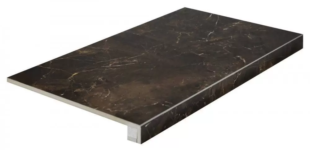 Ступень Velsaa Emperador-Daina Mramor Copper Slab Black 33х60 с капиносом
