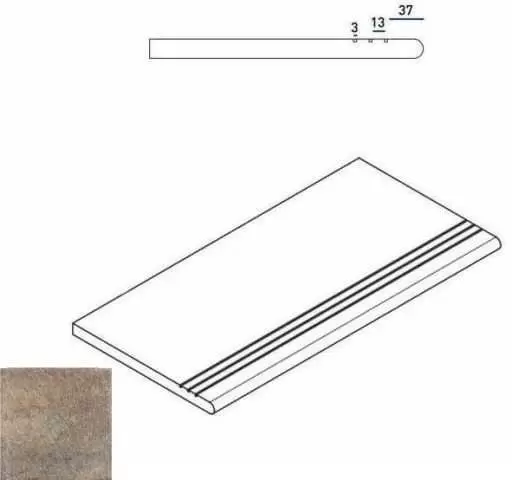 Ступень Italon District X2 Эмеральд Закругленная Грип 30x60