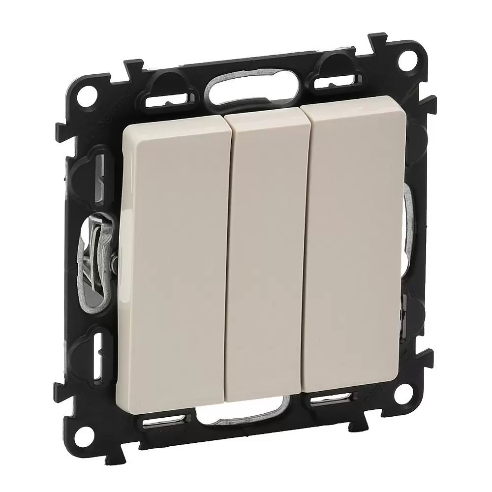 Выключатель 3-клавишный Legrand Valena LIFE слоновая кость 752503