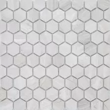 Мозаика LeeDo - Pietrine Hexagonal Travertino Silver матовая 29,5x30,5х0,6 см (чип 18х30х6 мм) (Travertino Silver MAT hex 18x30x6)