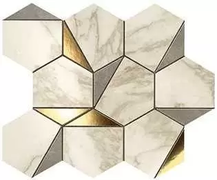 Мозаика Atlas Concorde Italy Marvel Edge Gold Hex Gris-Calacatta