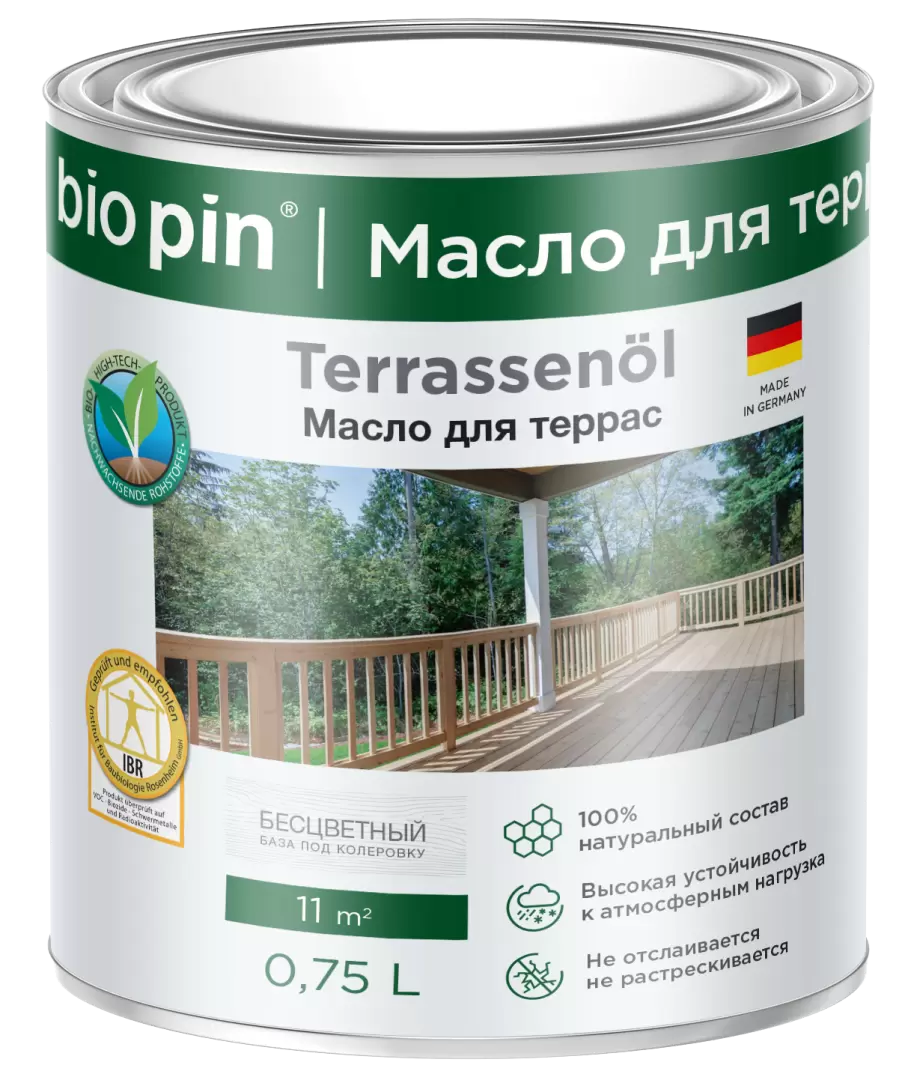 Масло для террас Bio Pin Terrassenöl 0,75 л