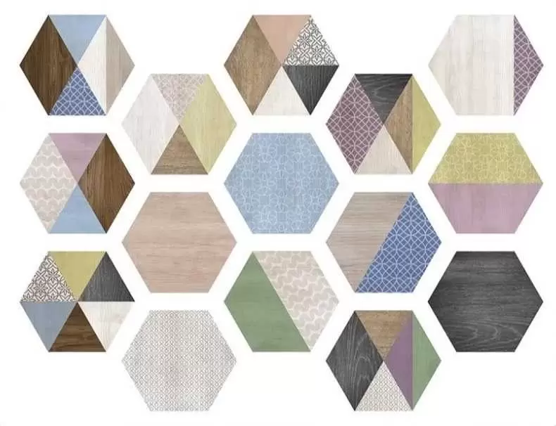 Керамогранит ITT Ceramic Art Deco Hexa Mix 15 вариаций