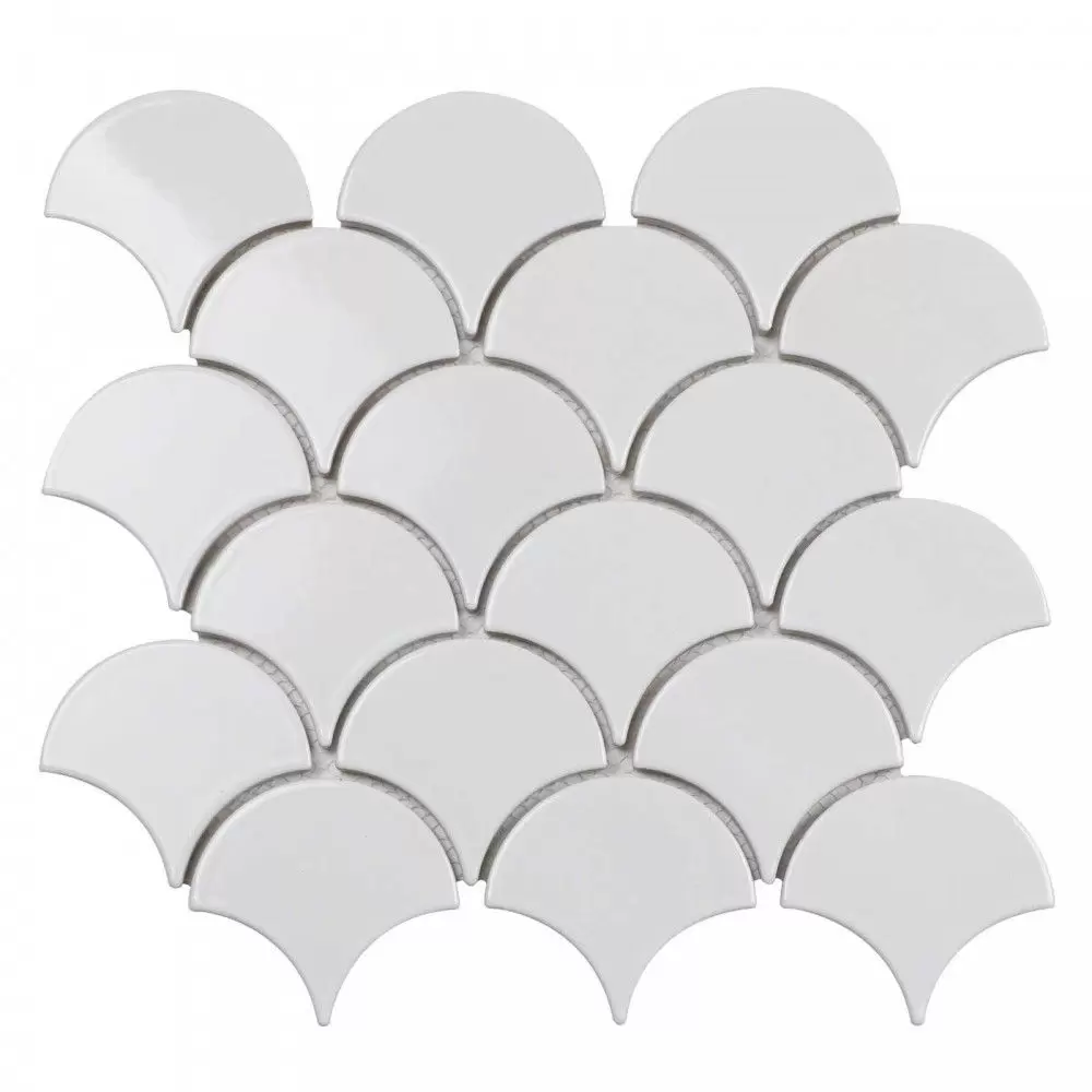 Мозаика Starmosaic Керамическая Fan Shape White Glossy