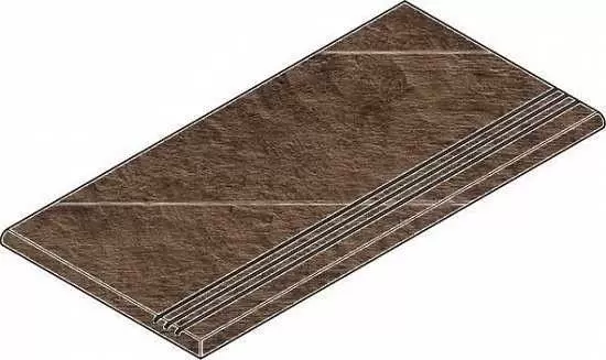 Ступень Italon Natural Life Wood X2 Пэппер Закругленная Грип 30x60 Левая