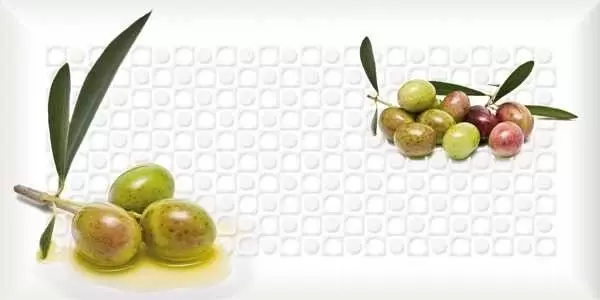 Декор настенный Absolut Keramika Monocolor 10х20 Biselado Decor Olives 05 С