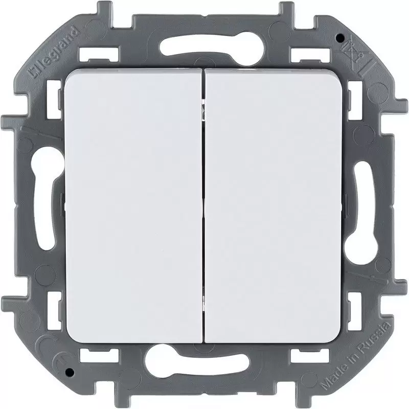 Выключатель Legrand INSPIRIA Белый двухклавишный 10 AX 250 В 673620