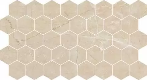 Мозаика Caramelle Mosaic Marble Nuvola beige гексагон