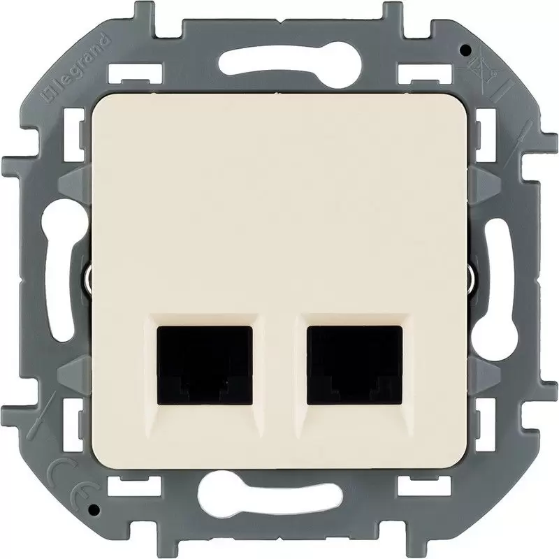 Компьютерная розетка Legrand INSPIRIA Слоновая кость Двойная RJ 45 категория 6 UTP 673841