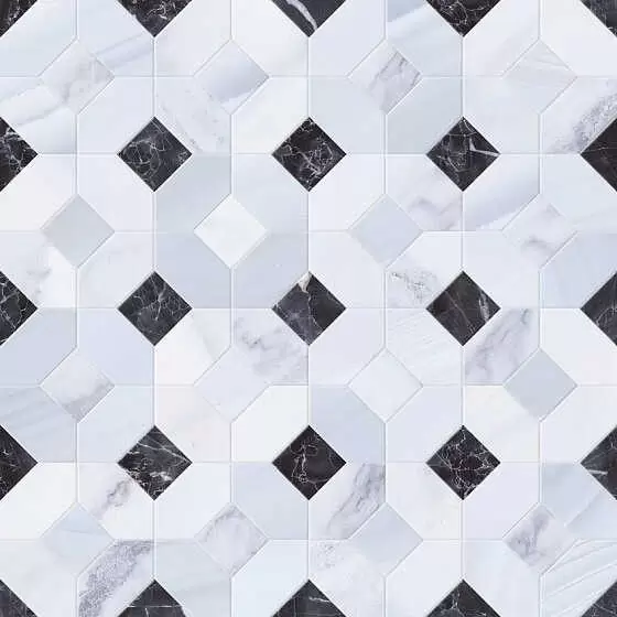 Керамогранит Gaya Fores Statuario Blanco Mosaico Abadia Perla 45