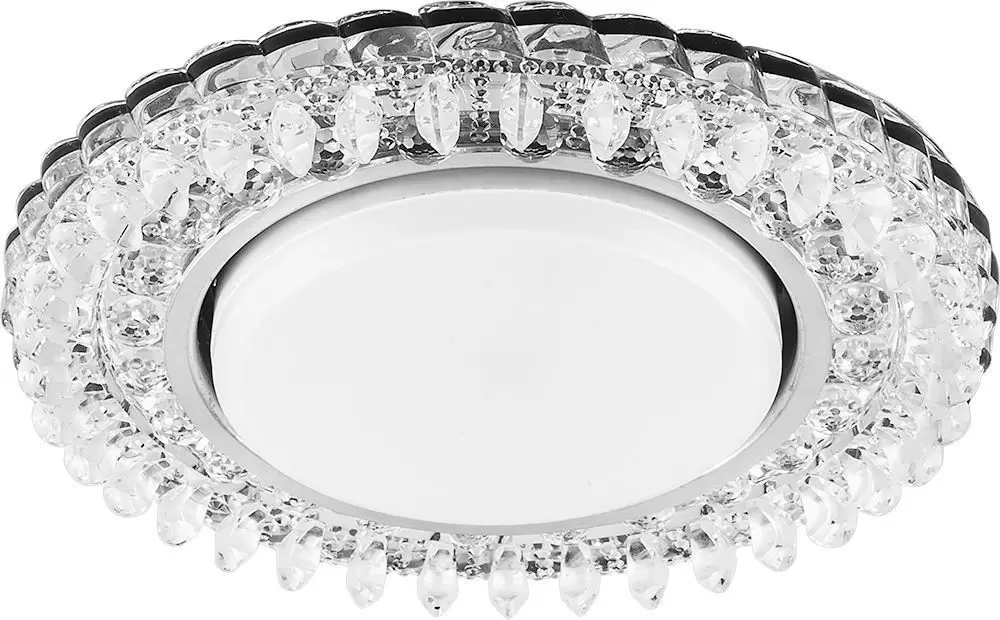 Светильник встраиваемый Feron CD4027 с белой LED подсветкой GX53 прозрачный
