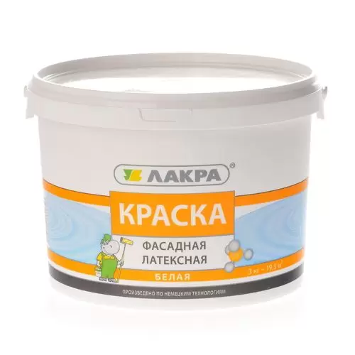 Краска фасадная Лакра латексная 3 кг