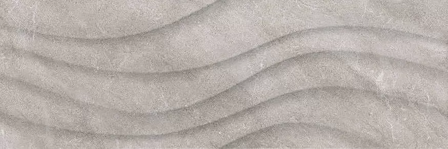Плитка настенная Alma Ceramica Teira Серая рельефная волны