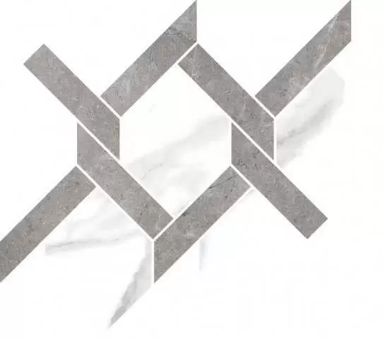 Декор керамогранит Cerdomus Mexicana 66043 Intreccio Grey Sat. Inserto Statuario 29,1x25,8