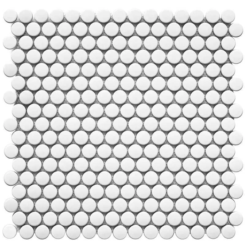 Мозаика Starmosaic Керамическая Penny Round White Matt