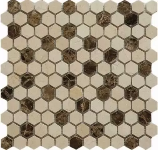 Мозаика Q-Stones Каменная мозаика QS-Hex027-25P10