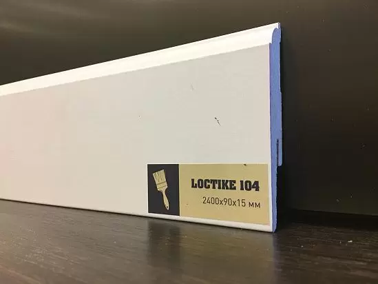 Плинтус Arbiton Loctike 90х15мм 104 МДФ под покраску