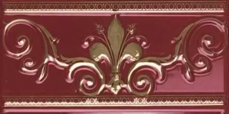 Бордюр настенный Almera Ceramica Noblesse Cenefa Noblesse Burdeos Gold 20x10