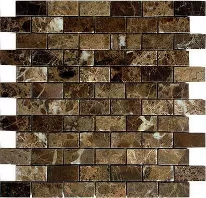 Мозаика Caramelle Mosaic Pietrine Emperador Dark POL 23x48x4