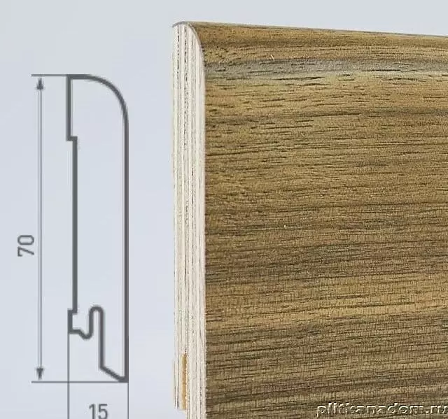 Плинтус шпонированный Finitura Decor 70x15x2400 мм Орех американский