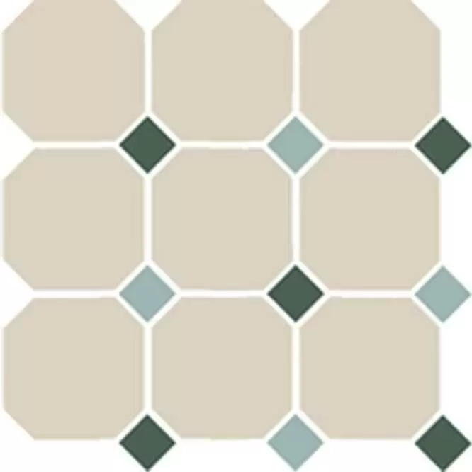 Керамогранит Top Cer Octagon 4416 Oct18+13-B White Octagon 16Green 18 + Turquoise 13 Dots