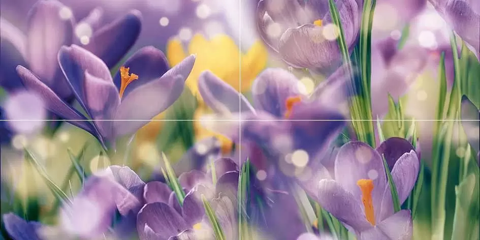 Панно настенное Ceramica Classic Crocus Цветы из 4 плиток