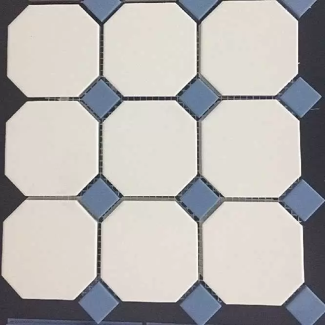 Керамогранит Top Cer Octagon 4416 Oct11-1ch White Octagon 16Blue Cobait Dots 11