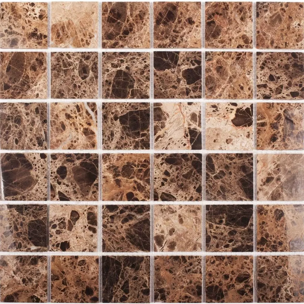 Мозаика Starmosaic Wild Stone мраморная мозаика Dark Emperador Polished 48x48