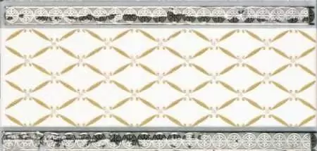 Бордюр настенный Almera Ceramica Noblesse Cenefa Delis Blanco Silver 20x10